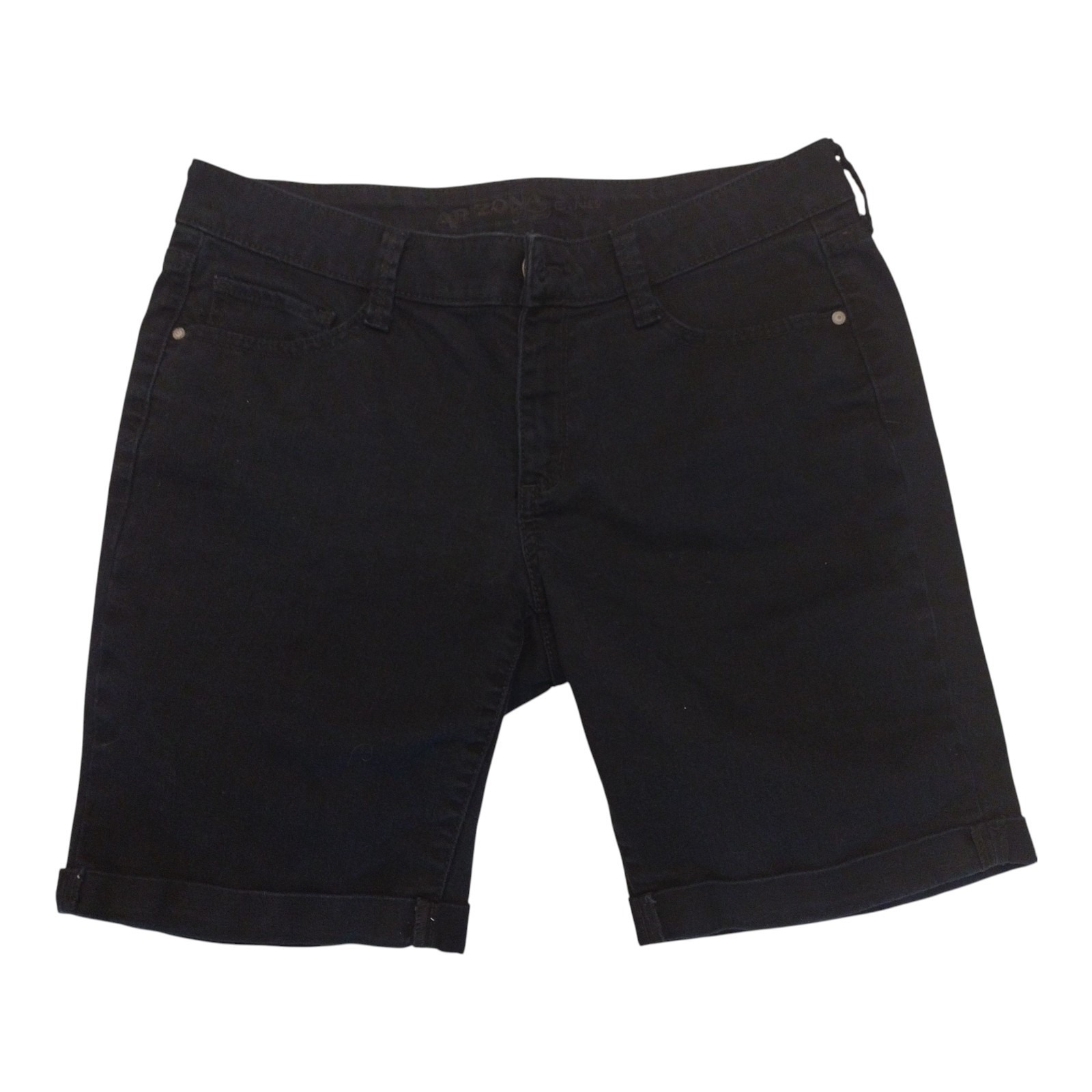 Arizona Jeans Brand Denim Cuffed Shorts Ladies 11 Navy Blue
